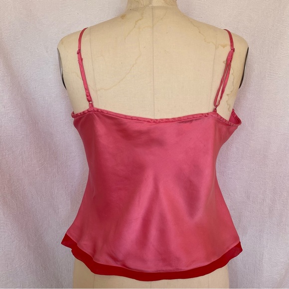 Pure silk L/XL pink/red camisole - Picture 4 of 4